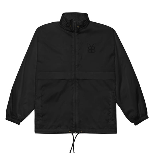 Black BerliozaBoyz Urban Stealth lightweight windbreaker front view