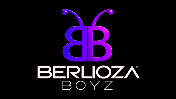 BerliozaBoyz purple BB monogram and wordmark logo