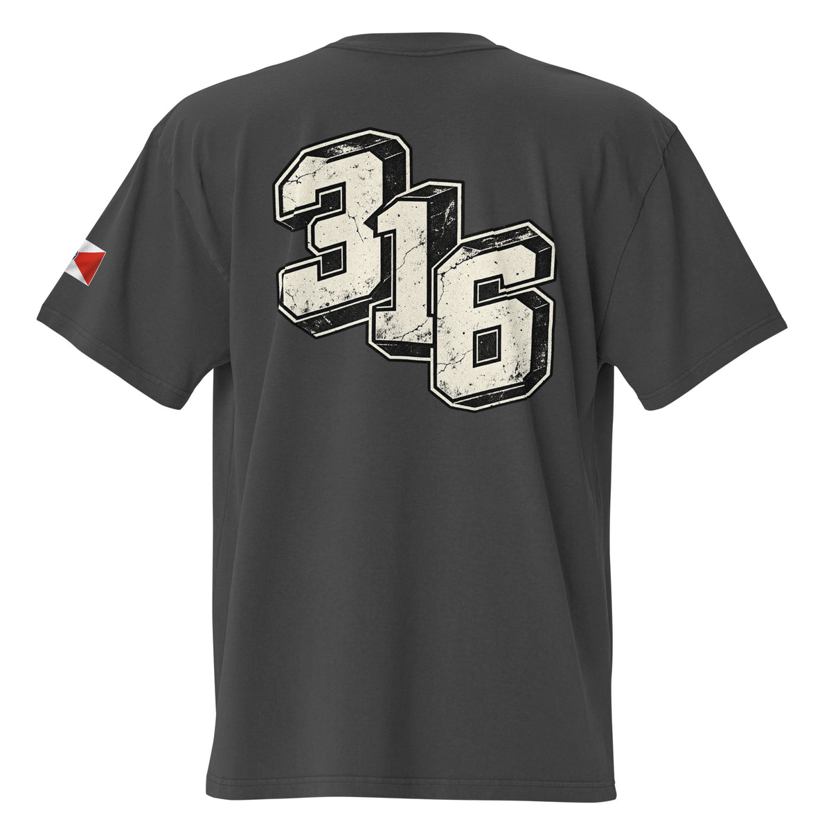 BerliozaBoyz Wichita Roots Oversized Tee in Faded Black — back product mockup