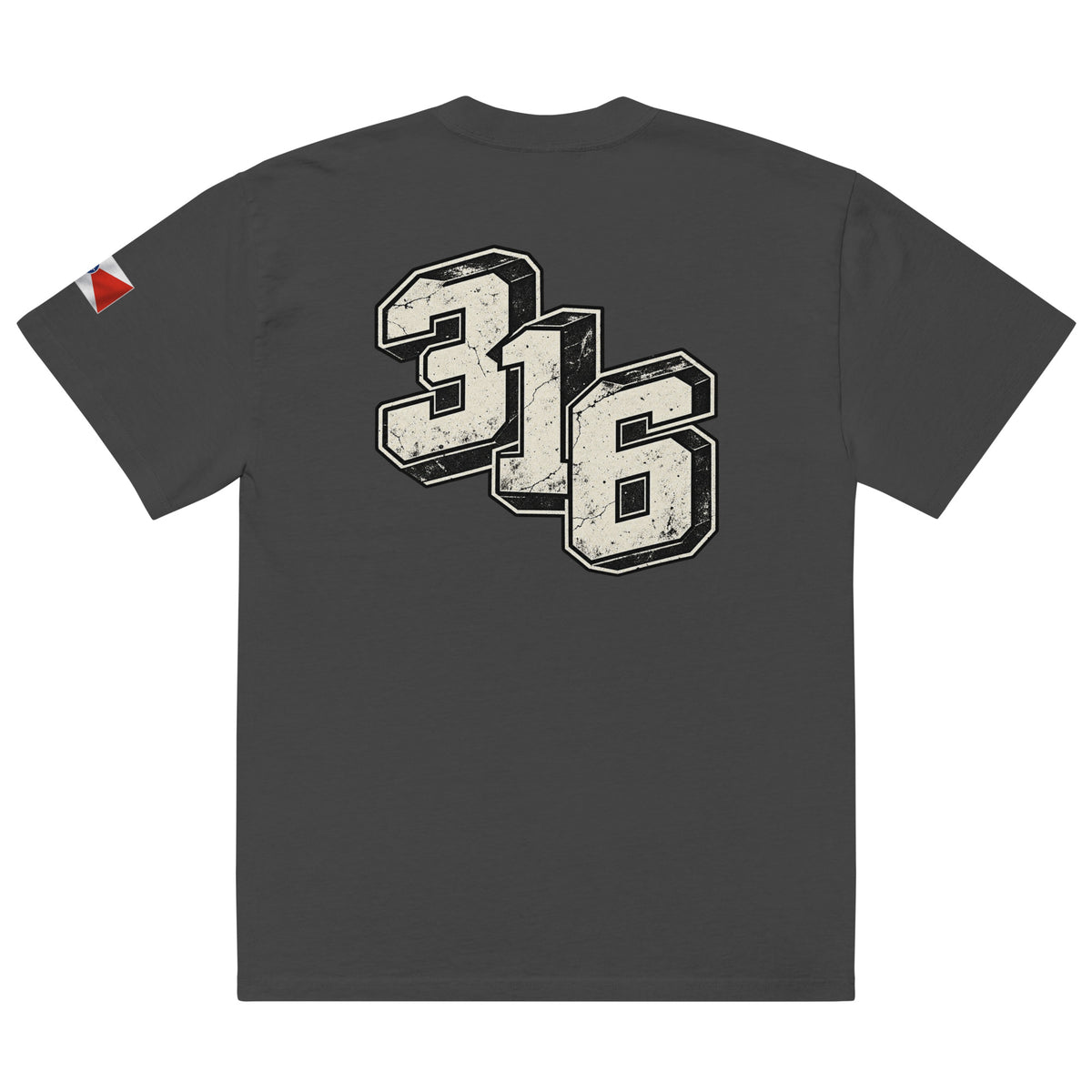 BerliozaBoyz Wichita Roots Oversized Tee in Faded Black — back product mockup