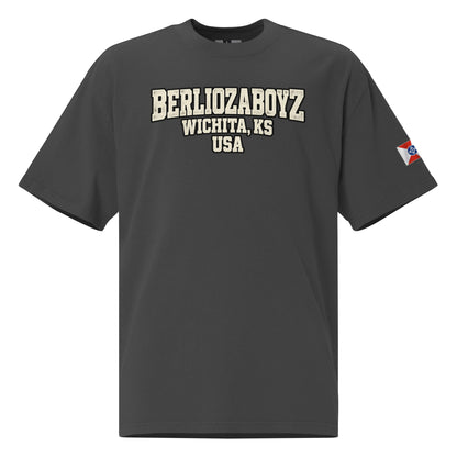 BerliozaBoyz Wichita Roots Oversized Tee in Faded Black — front product mockup