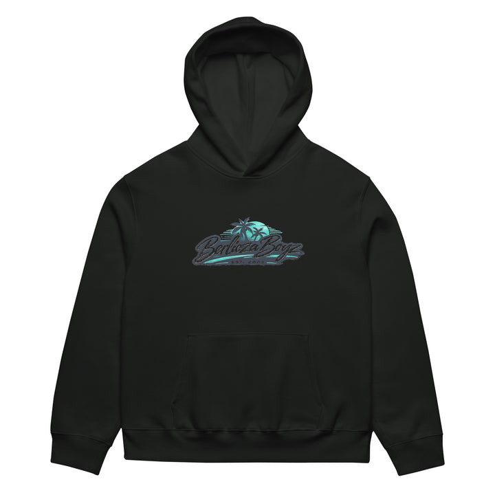 BerliozaBoyz Coastal Script Heavyweight Hoodie — Vintage Black — Front