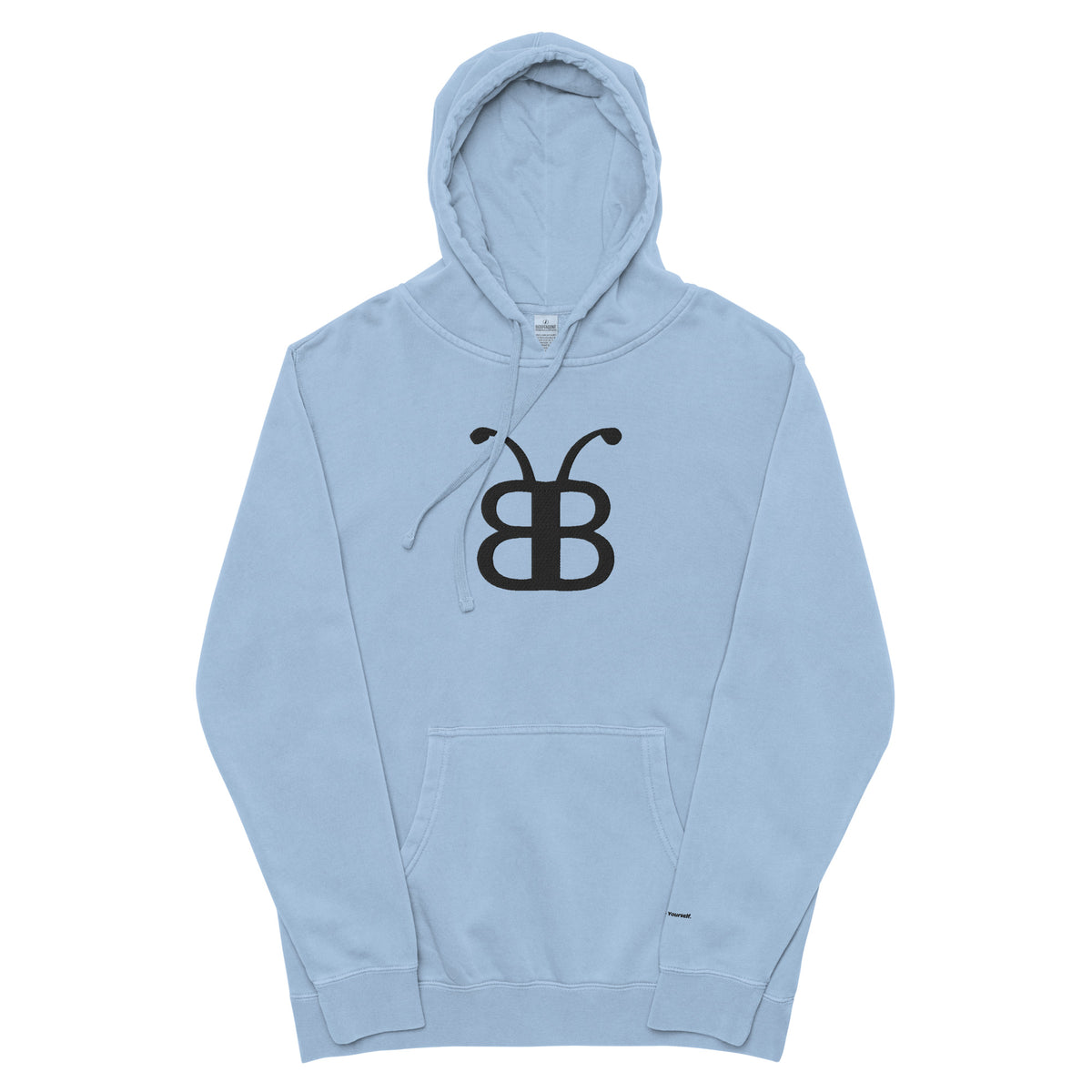 BerliozaBoyz UrbanFade pigment light blue hoodie, front view